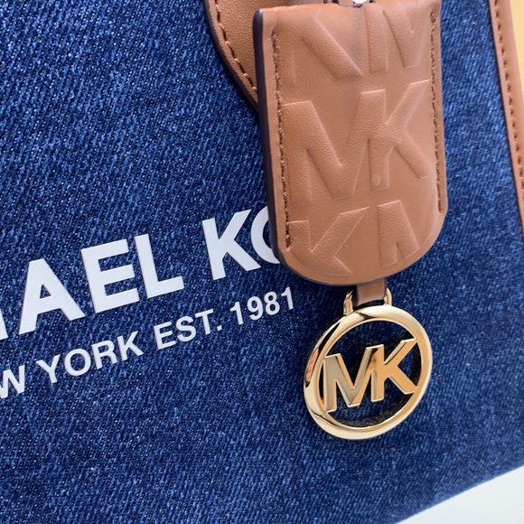 MICHAEL KORS MIRELLA SMALL SHOPPER TOP ZIP XBODY INDIGO COLOR - Picture 9 of 16